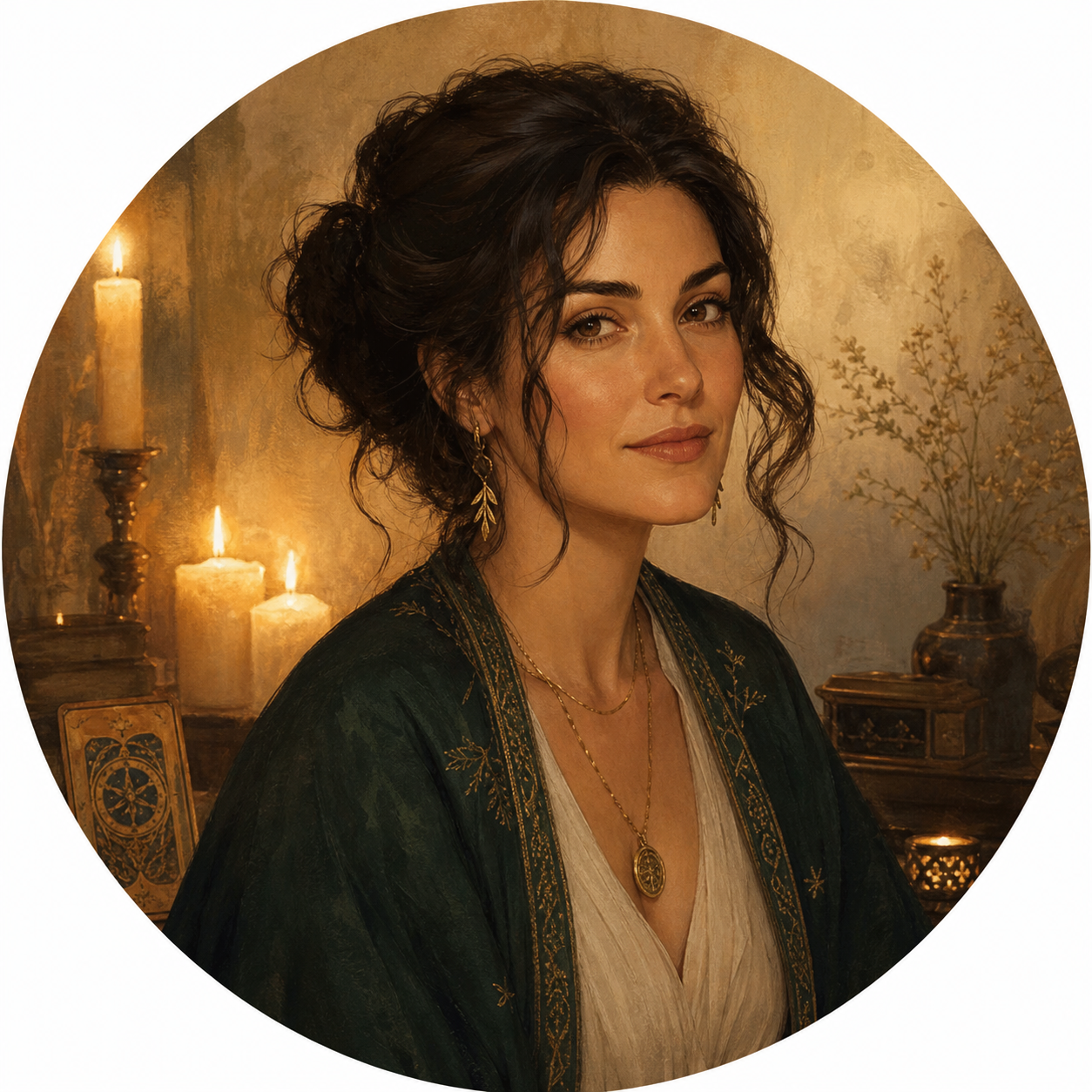 Portrait illustration of Lucia Aurelia, tarot educator