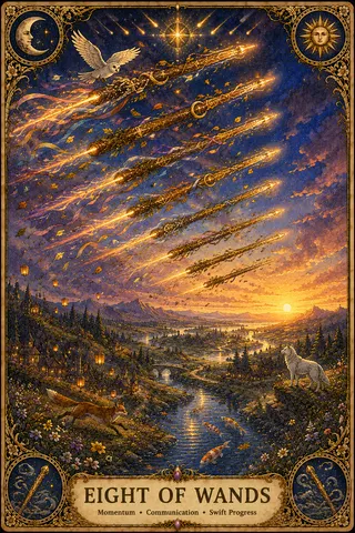 Eight of Wands tarot card