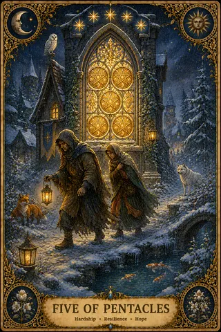 Five of Pentacles tarot card