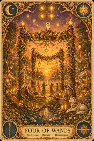 Four of Wands tarot card