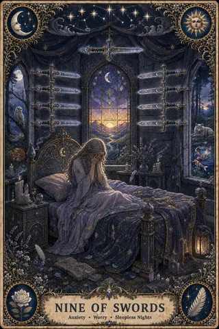 Nine of Swords tarot card