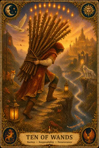 Ten of Wands tarot card