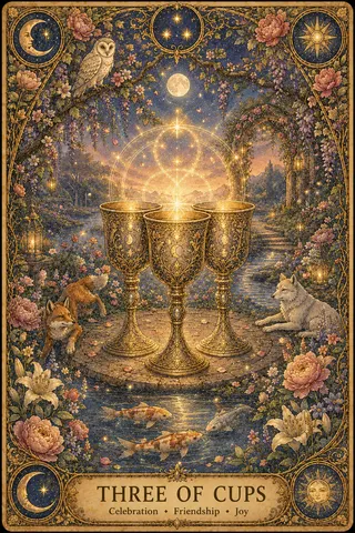 Three of Cups tarot card