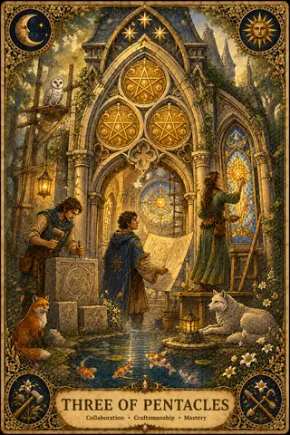 Three of Pentacles tarot card