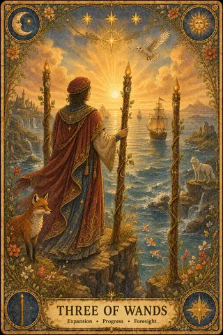 Three of Wands tarot card