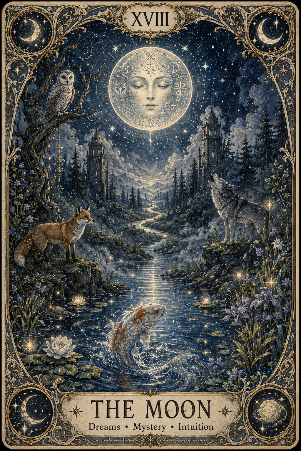 The Moon tarot card
