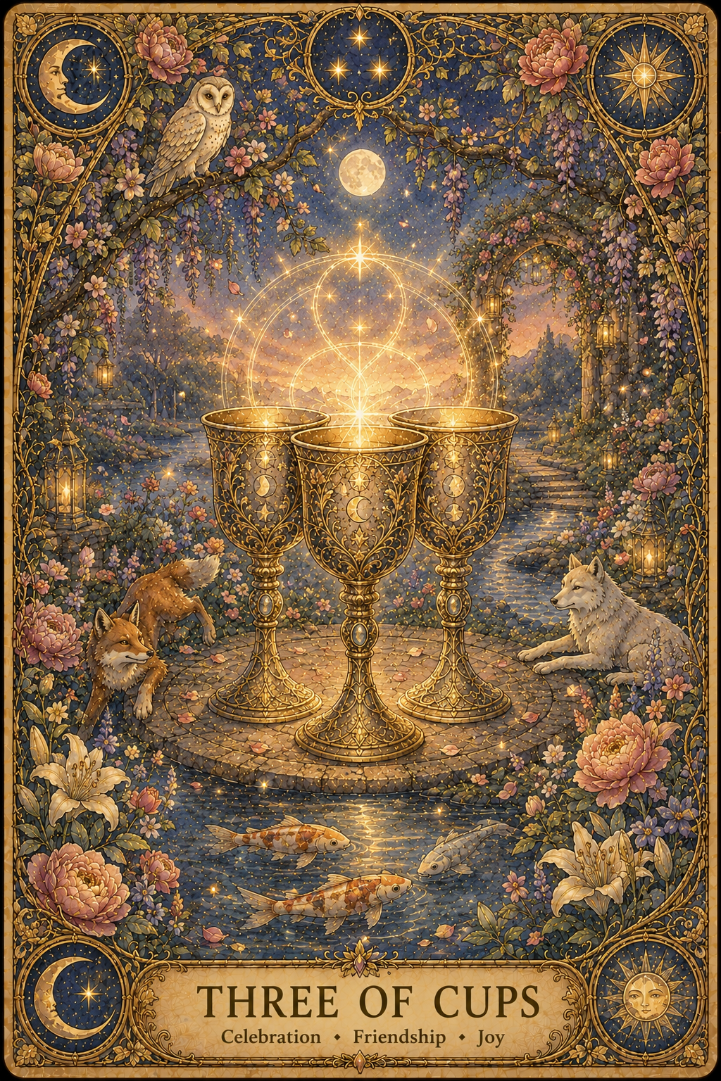 Three of Cups tarot card